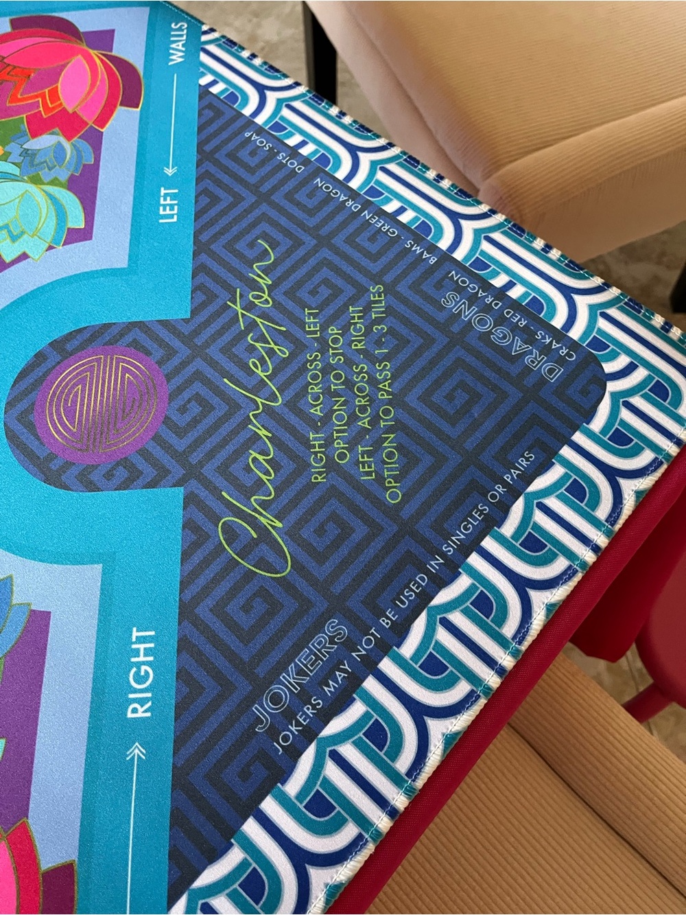 NWT Jonathan Adler Mahjong Mat with Matching Canvas Carrying Bag Tote - Picture 7 of 12